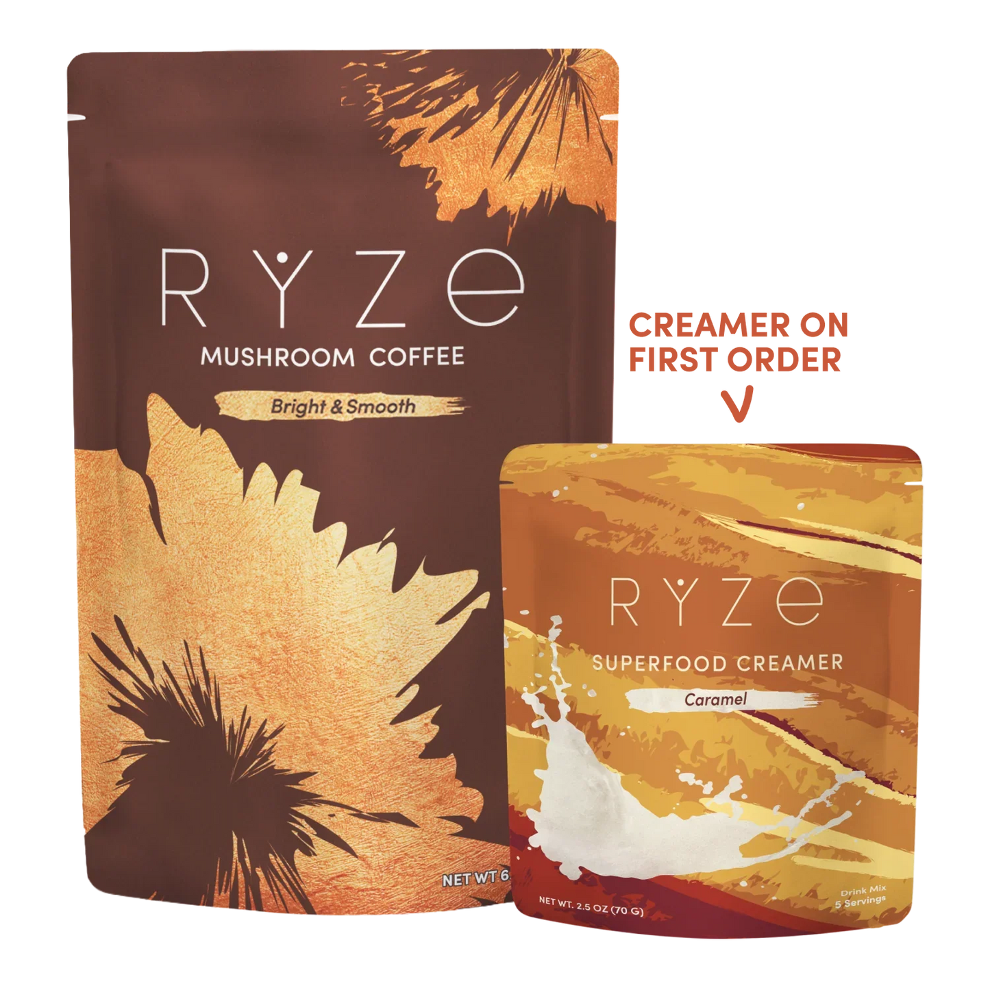Mushroom Coffee & Caramel Creamer Set H4