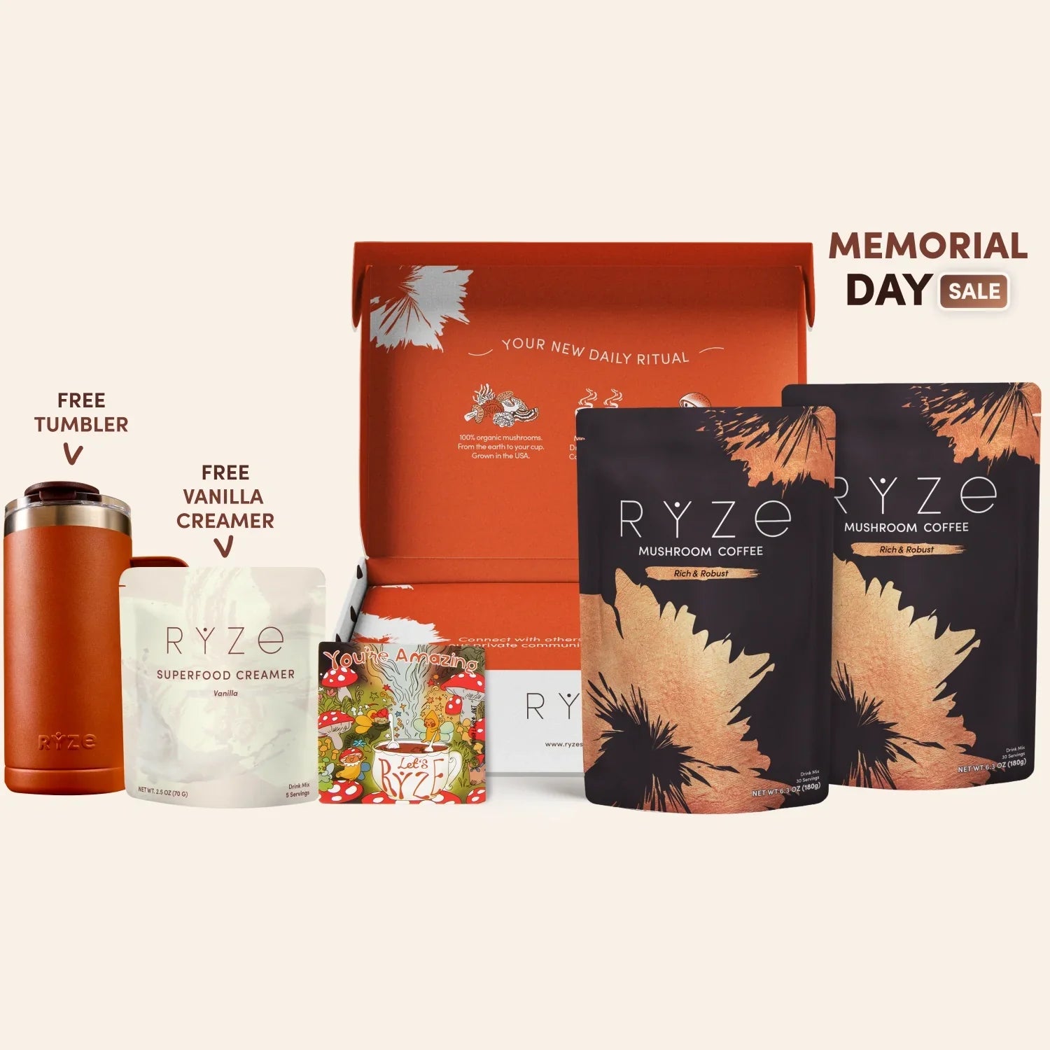 Mushroom Coffee Dark Roast Starter Kit 60 Serving D0