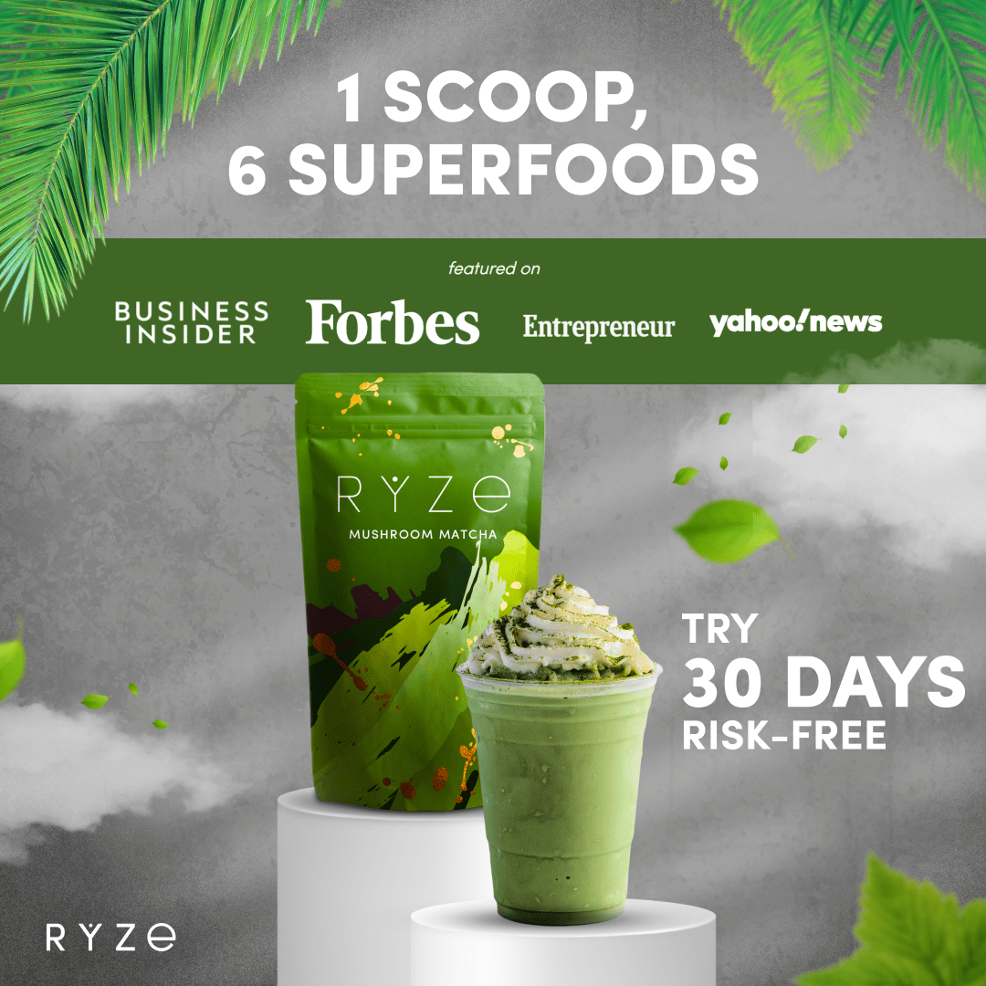 Mushroom Matcha - with 6 Organic Adaptogenic Mushrooms Grown In USA and Ceremonial-Grade Japanese Matcha C5